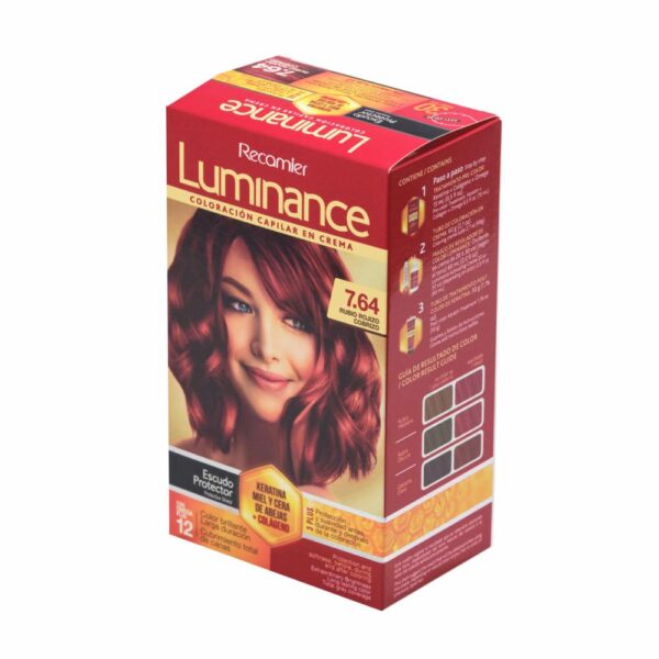 Tinte De Cabello Rubio Rojizo Cobrizo Doble Tubo 7.64 LUMINANCE Kit 2 X 60 G - Imagen 3