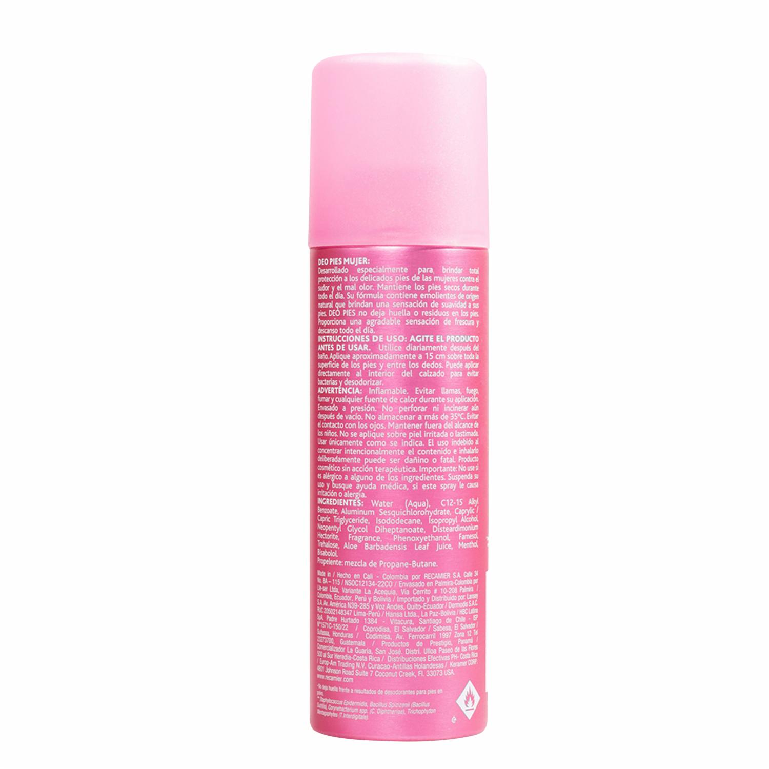 Desodorante Para Pies En Spray De Mujer 24 Horas DEO PIES 260 Ml - Imagen 2