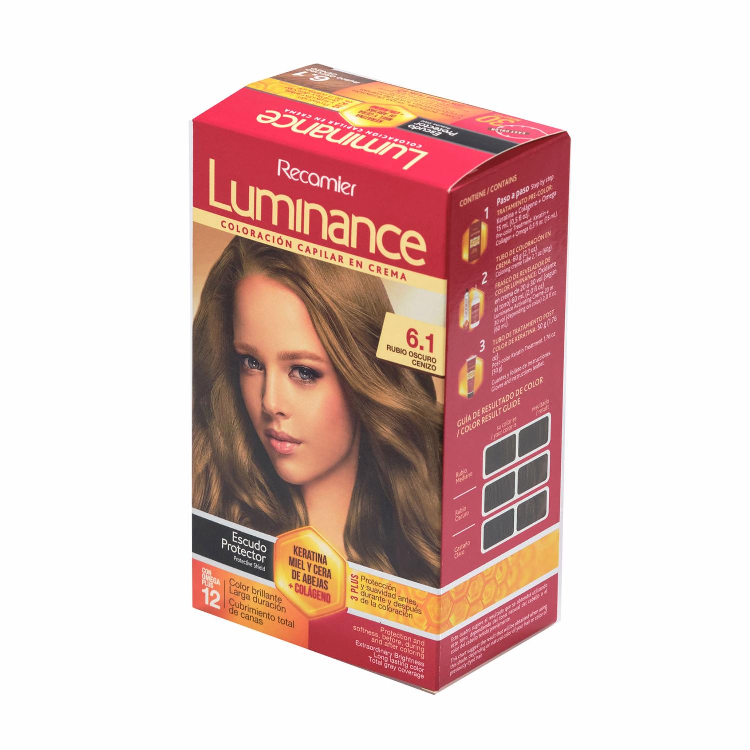 Tinte De Cabello Rubio Oscuro Cenizo Doble Tubo 6.1 LUMINANCE Kit 2 X 60 G - Imagen 3