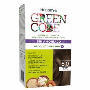 Tinte De Cabello Castaño Claro Natural 5.0 Sin Amoníaco GREEN CODE Kit 50 G