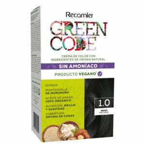 Tinte De Cabello Castaño Negro Natural 1.0 Sin Amoníaco GREEN CODE Kit 50 G