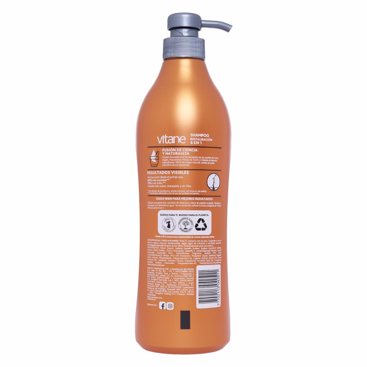 Shampoo De Cabello Restauración 6en1 VITANE 1000 Ml