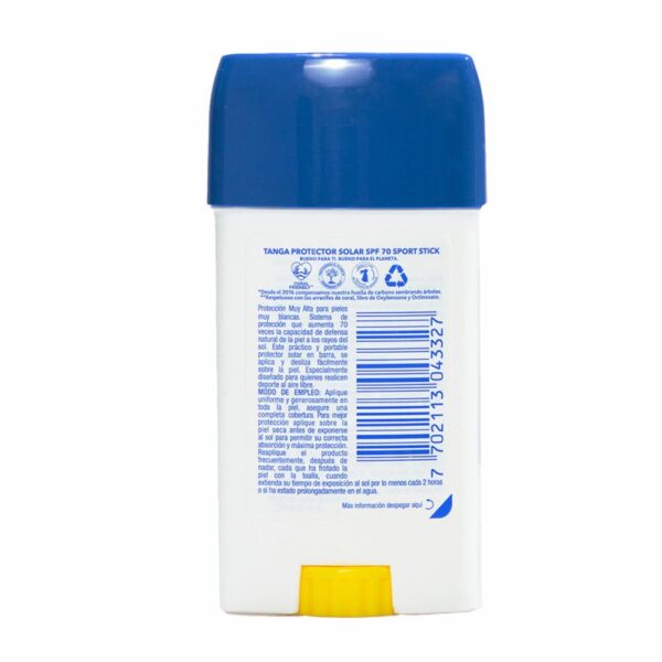 Bloqueador Solar Sport Stick SPF 70 TANGA 45 G - Imagen 2