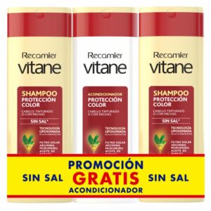 Shampoo Para Cabello Color Safe X2 Gratis Acondicionador VITANE 3 x 400 Ml