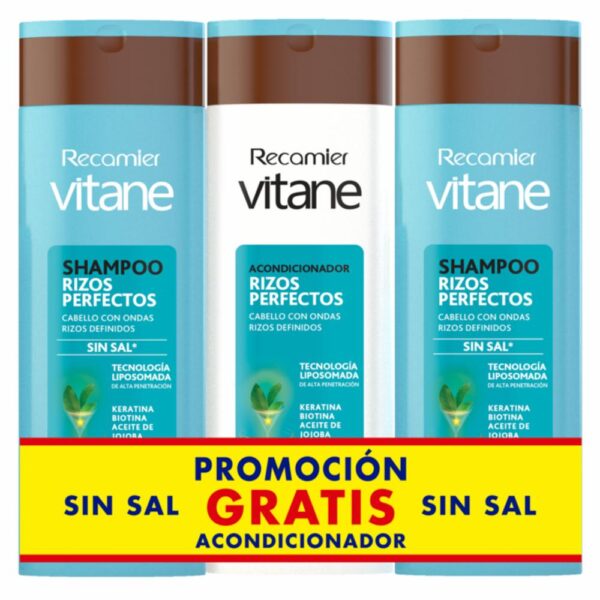 Shampoo Para Cabello Rizos Perfectos + Acondicionador VITANE 3 x 400 Ml