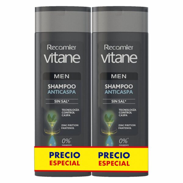 Shampoo Capilar Men Anticaspa Sin Sal VITANE 2 X 400 Ml