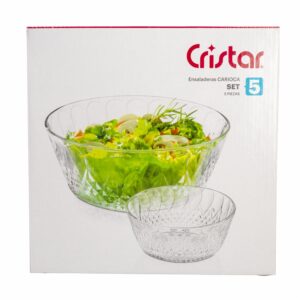 Set Ensaladera Carioca 9107el CRISTAR X 5 Piezas