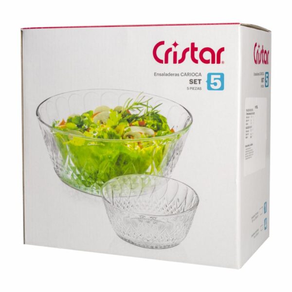 Set Ensaladera Carioca 9107el CRISTAR X 5 Piezas - Imagen 4