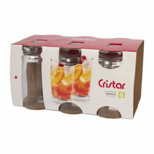 Set De Vasos Madeira Bebidas 6X312 Ml CRISTAR 0278CL6