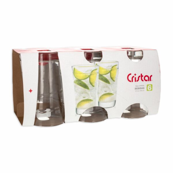 Vaso De Cristal Spiral Bebidas 6x385 Ml CRISTAR 0617CL - Imagen 2