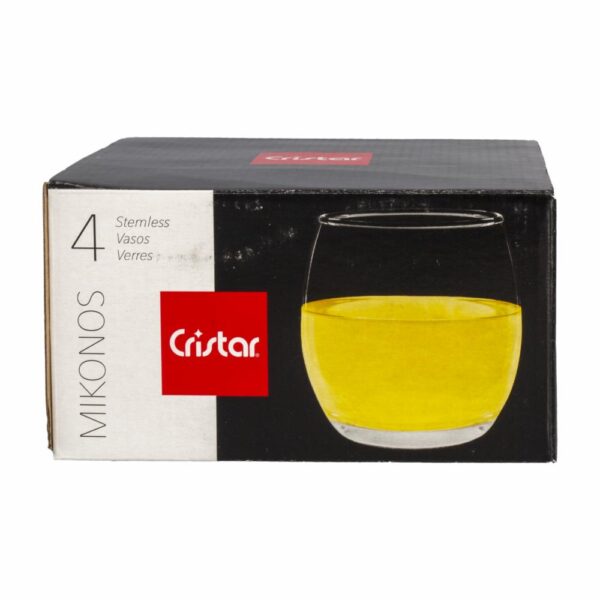 Set De Vasos Mikonos Rocks 4X350 Ml CRISTAR 0453EL4HE - Imagen 4