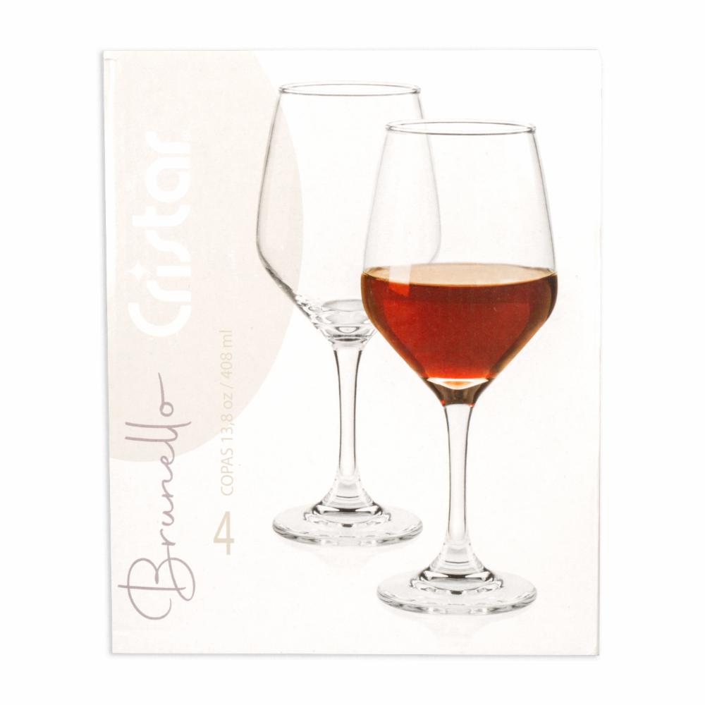 Set De Copas Brunello Vino Blanco Skyline 5468el4 CRISTAR 4 Piezas - Imagen 4