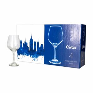 Set De Copas Brunello Vino Tinto Skyline 5469el4 CRISTAR 4 Piezas