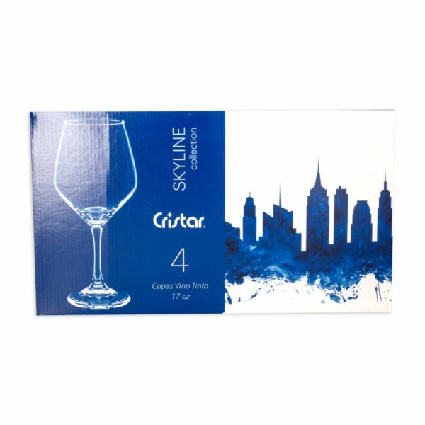Set De Copas Brunello Vino Tinto Skyline 5469el4 CRISTAR 4 Piezas - Imagen 4