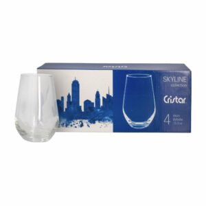 Set De Vasos Sicilia Beb Est Liso Skyline 0761el4 CRISTAR 4 Piezas