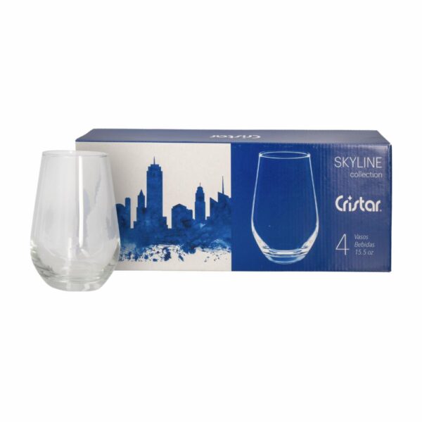 Set De Vasos Sicilia Beb Est Liso Skyline 0761el4 CRISTAR 4 Piezas