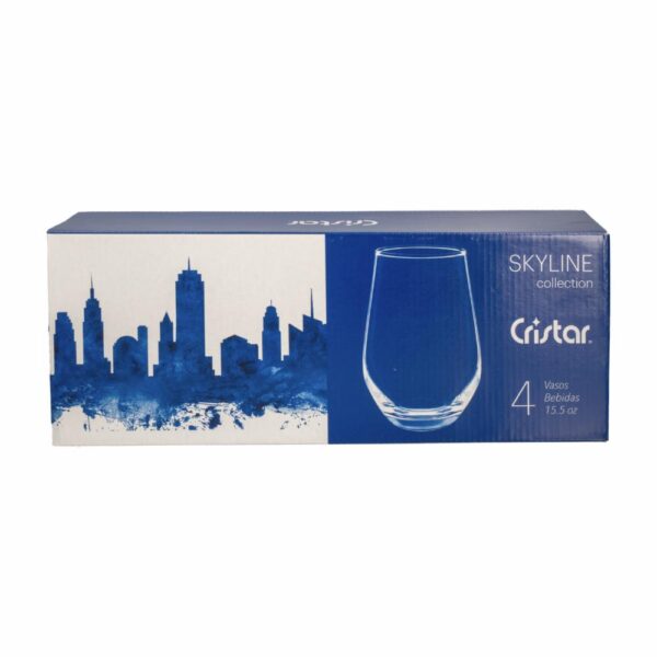 Set De Vasos Sicilia Beb Est Liso Skyline 0761el4 CRISTAR 4 Piezas - Imagen 4