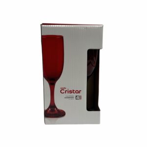 Set De Copas De Champaña Roja Premiere 4640Ec4Rj CRISTAR 4 Piezas