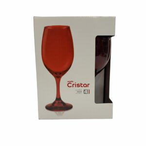 Set De Copas De Agua Rioja Roja Est 5416Ec4Rj CRISTAR 4 Piezas