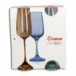 Set De Copas Trentino Champaña 5482Cc4 CRISTAR 4 Piezas