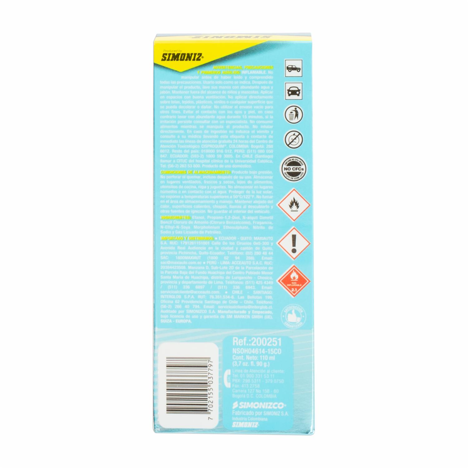 Eliminador De Olores Complete Air System SIMONIZ 110 Ml - Imagen 4