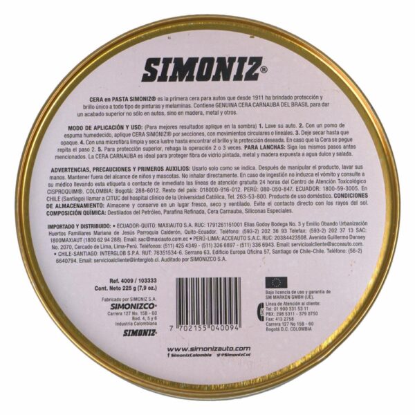 Cera Automotriz SIMONIZ Unidad - Imagen 2