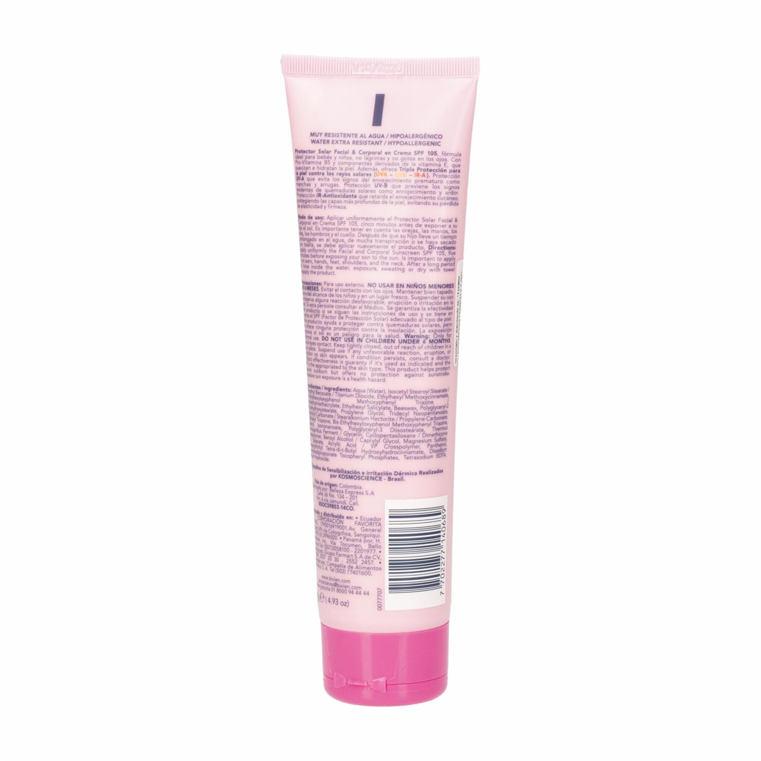 Protector Solar Infantil Babies & Kids Spf105 SUN PRO 140 G