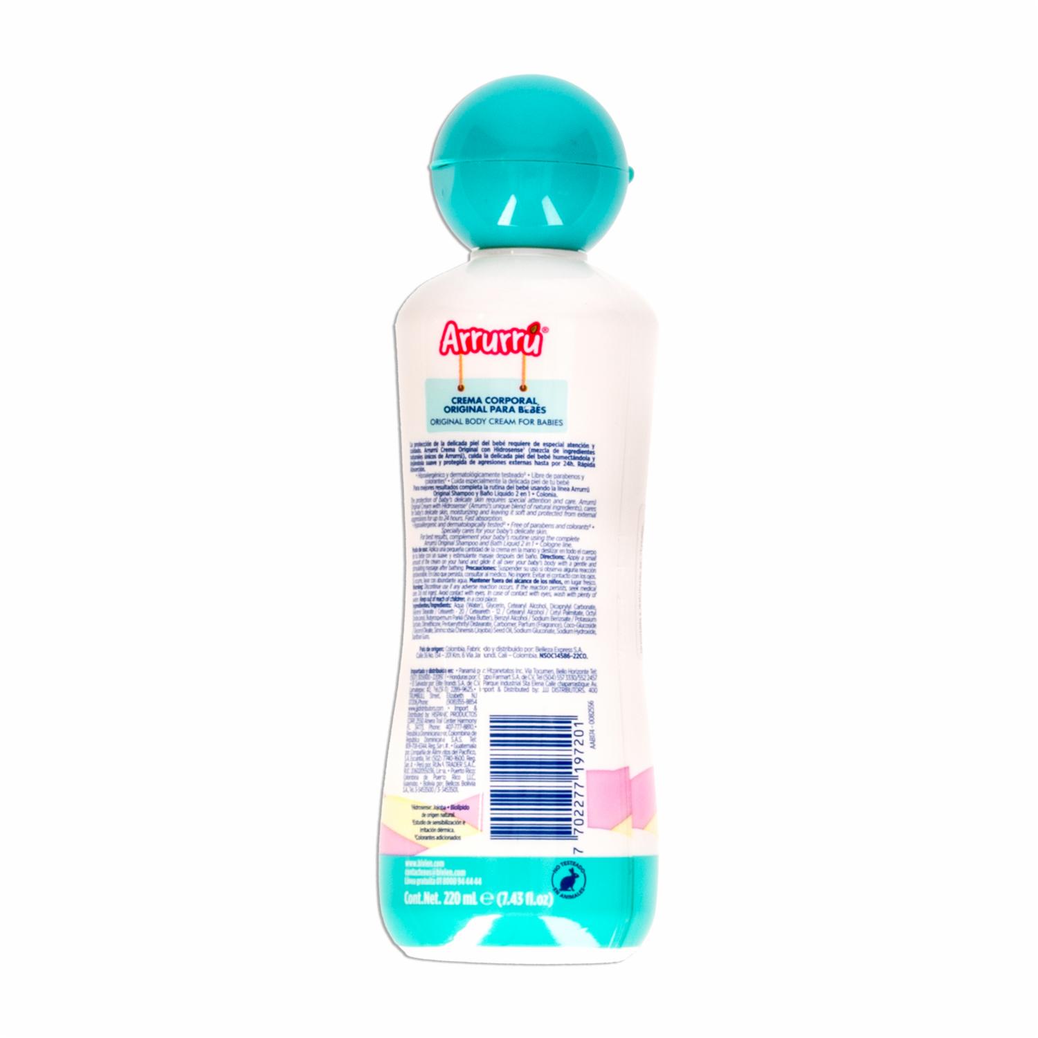 Crema Corporal Infantil Original Sin Parabenos ARRURRÚ 220 Ml