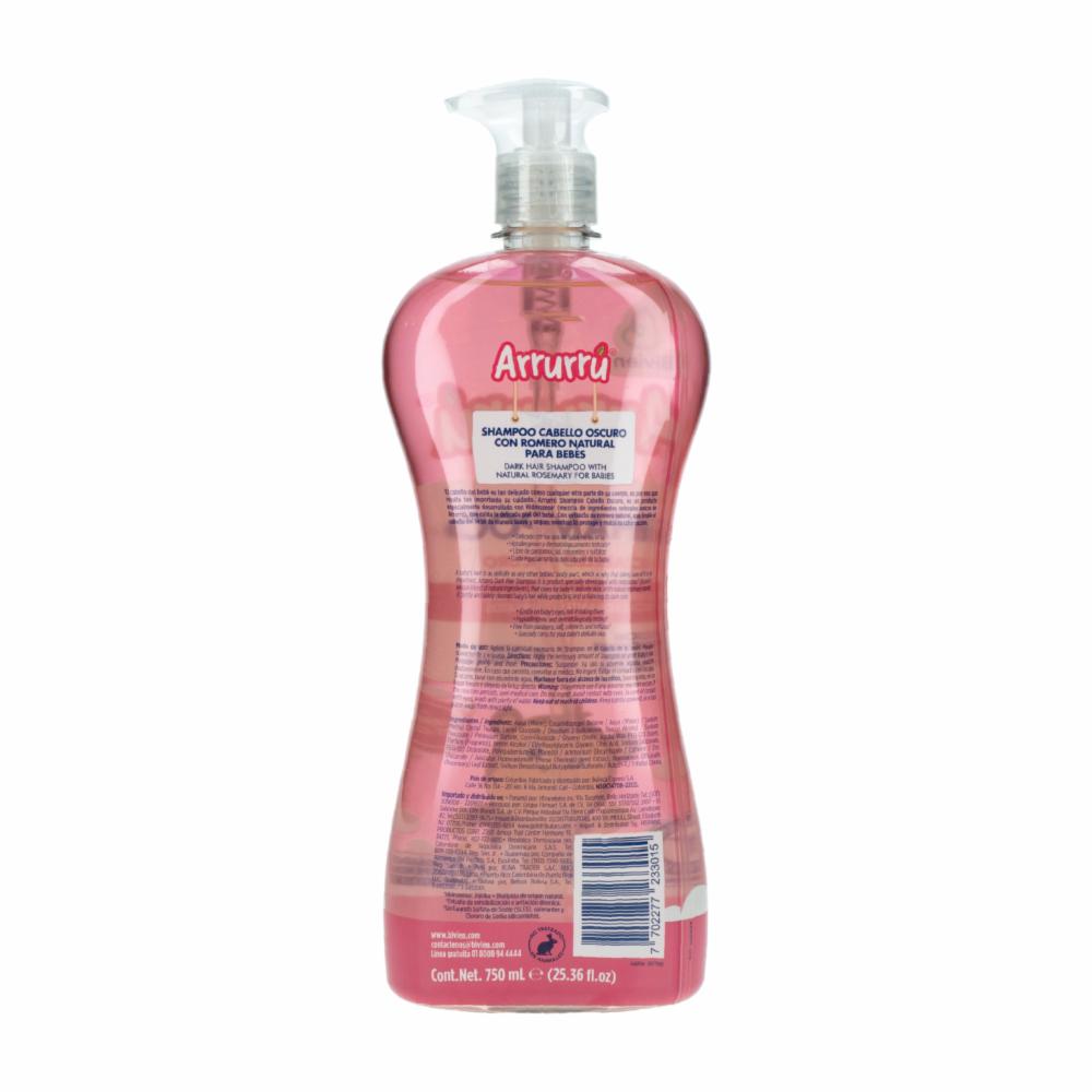 Shampoo Infantil Para Cabello Oscuro ARRURRÚ 750 Ml - Imagen 2