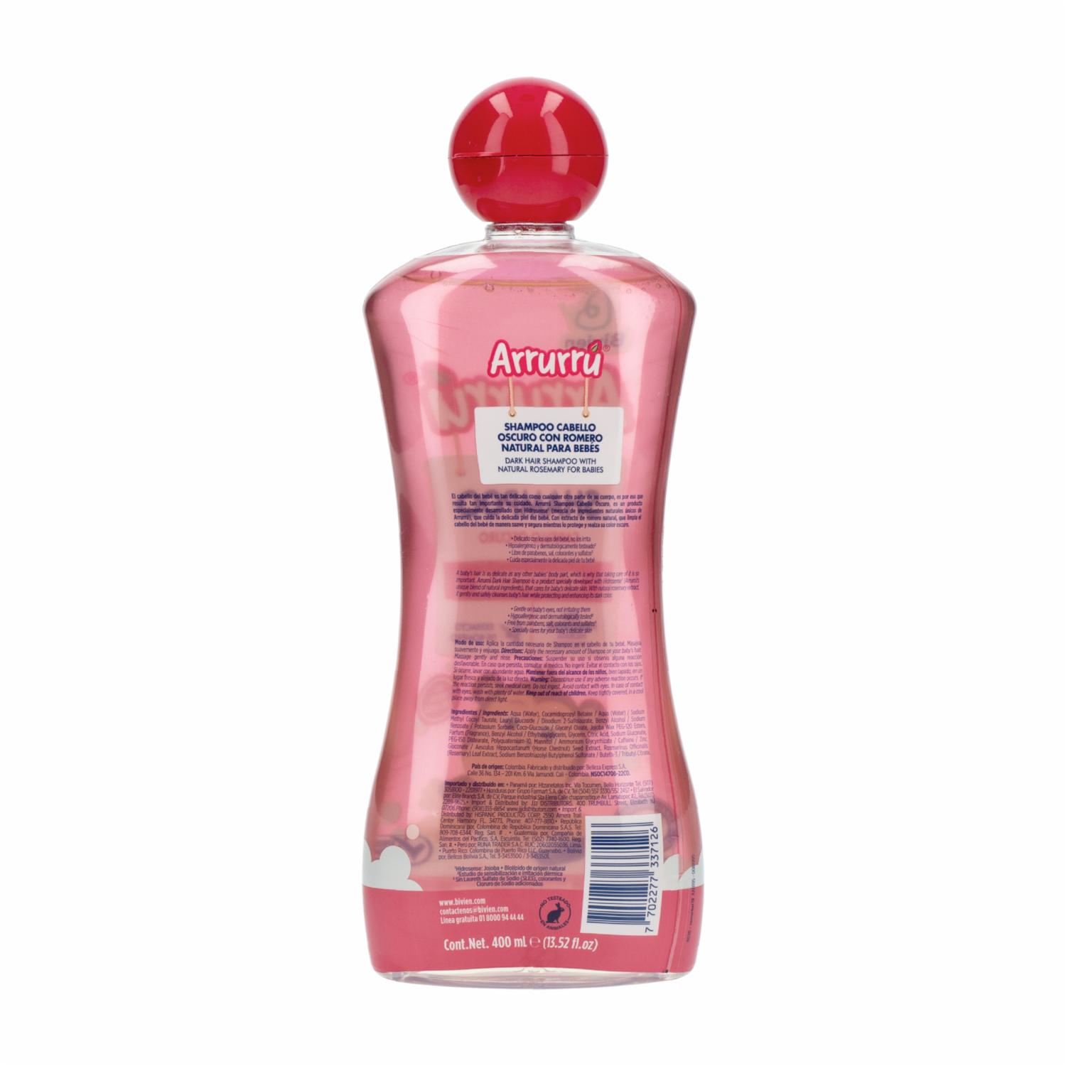 Shampoo Infantil Para Cabello Oscuro ARRURRÚ 400 Ml - Imagen 2