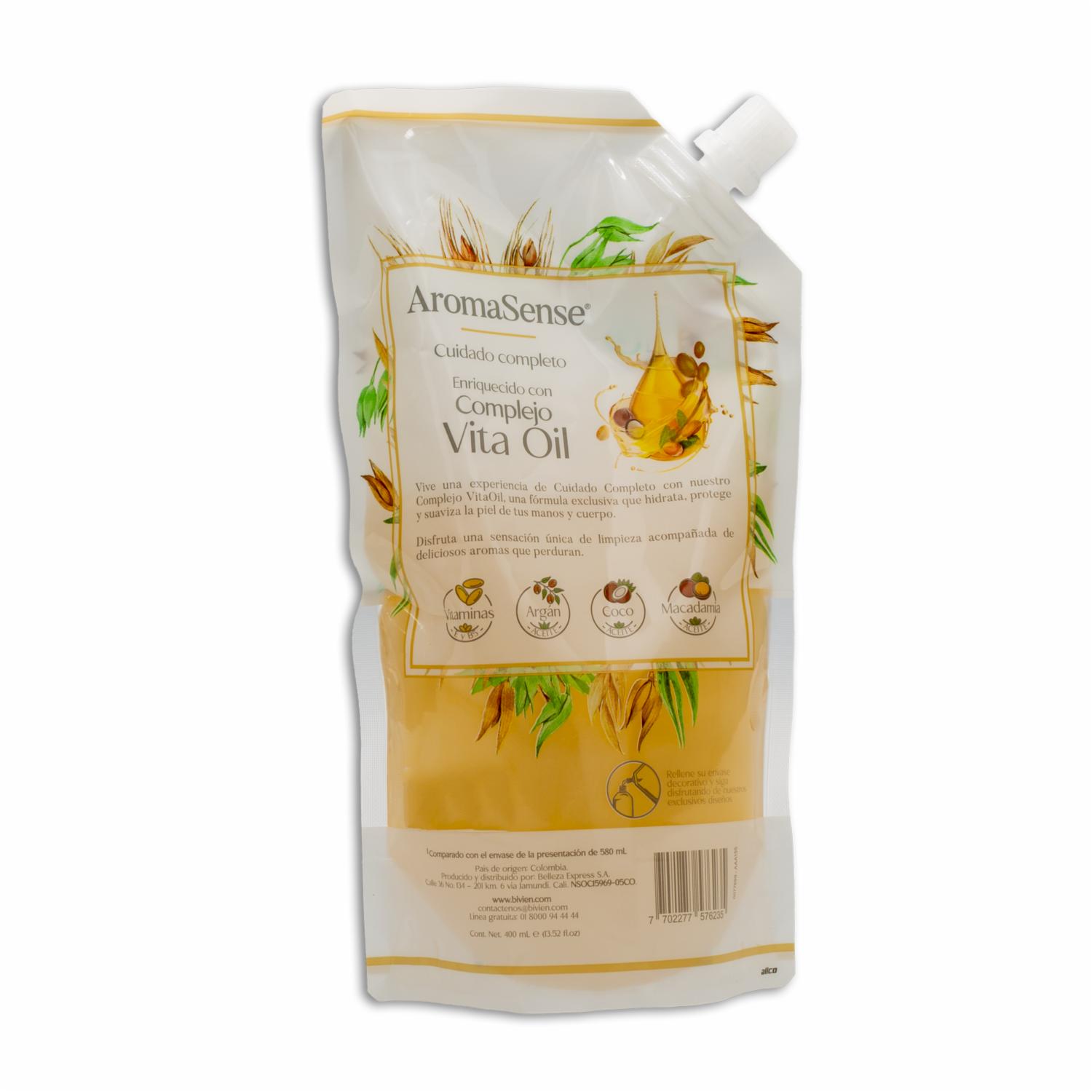 Jabón Cremoso De Avena Para Cuerpo Y Manos AROMAESENSE 400 Ml - Imagen 2