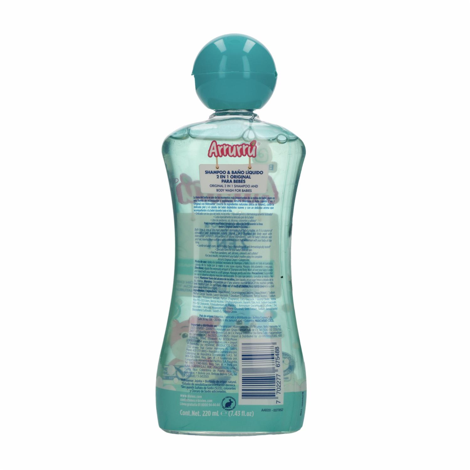 Shampoo Y Baño Líquido 2 En 1 Original ARRURRÚ 220 Ml