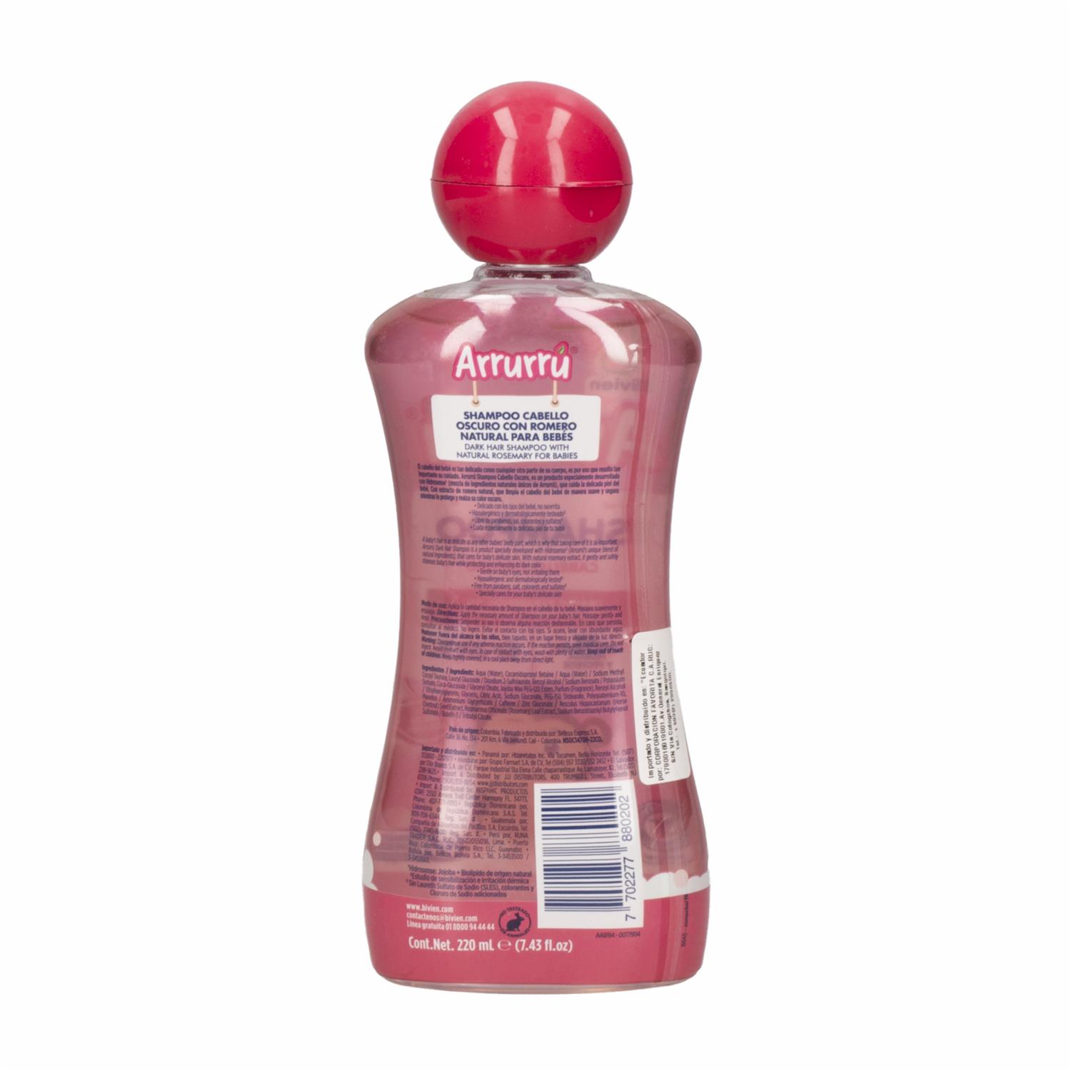 Shampoo Infantil Para Cabello Oscuro ARRURRÚ 220 Ml - Imagen 2