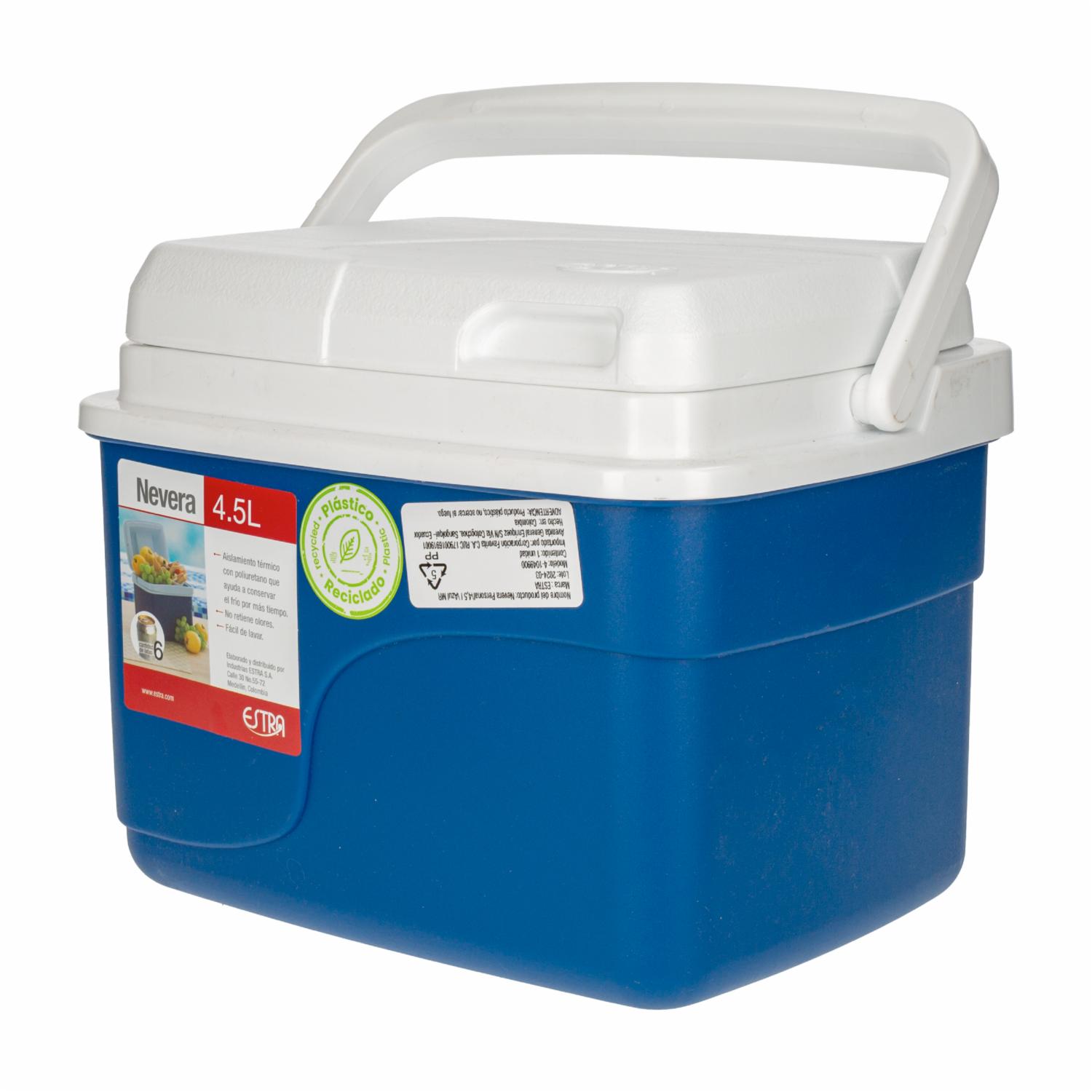 Cooler De Plástico Color Azul ESTRA 4,5 L
