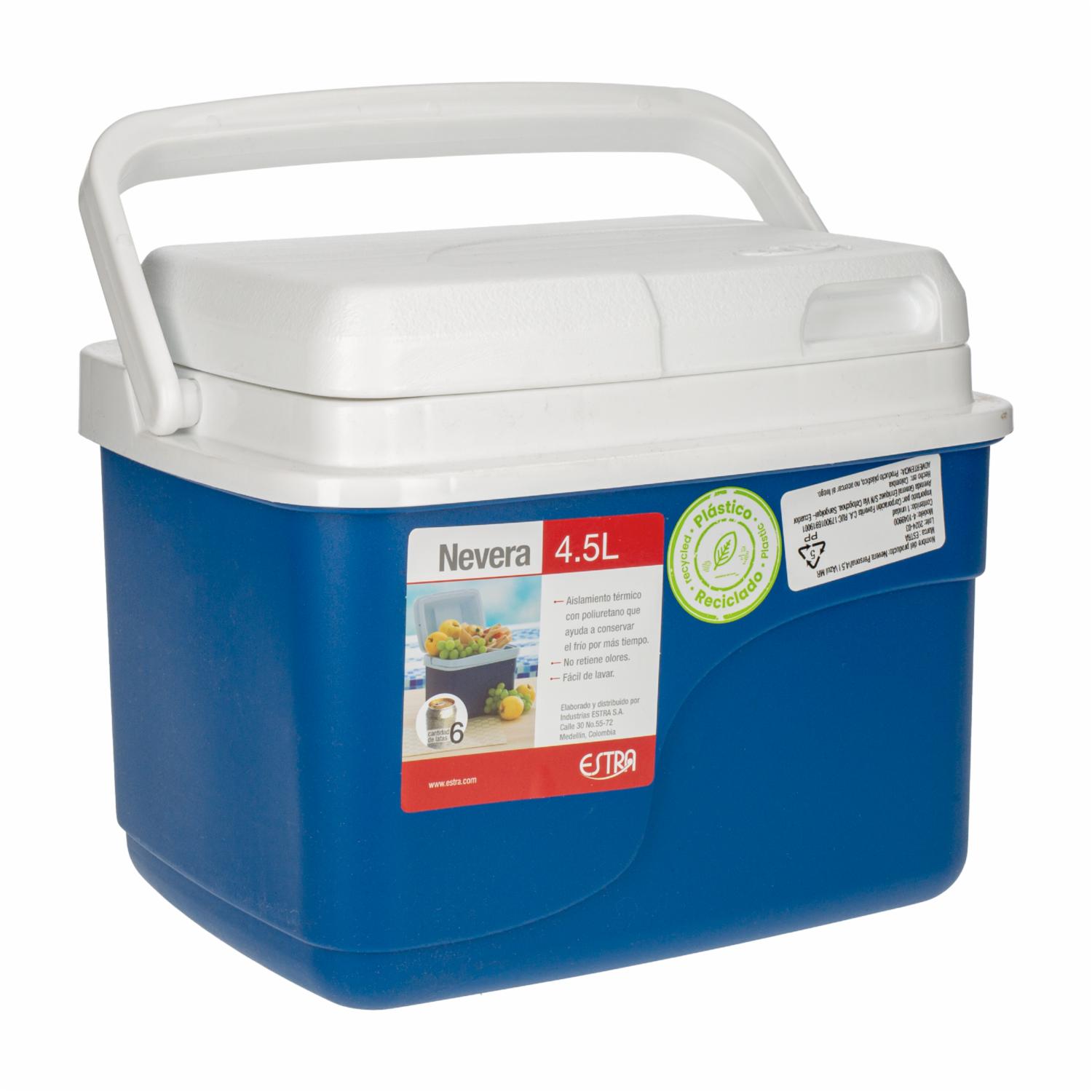 Cooler De Plástico Color Azul ESTRA 4,5 L