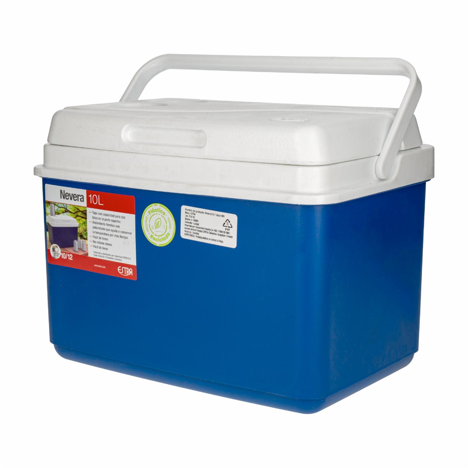Cooler De Plástico Color Azul ESTRA 10 L