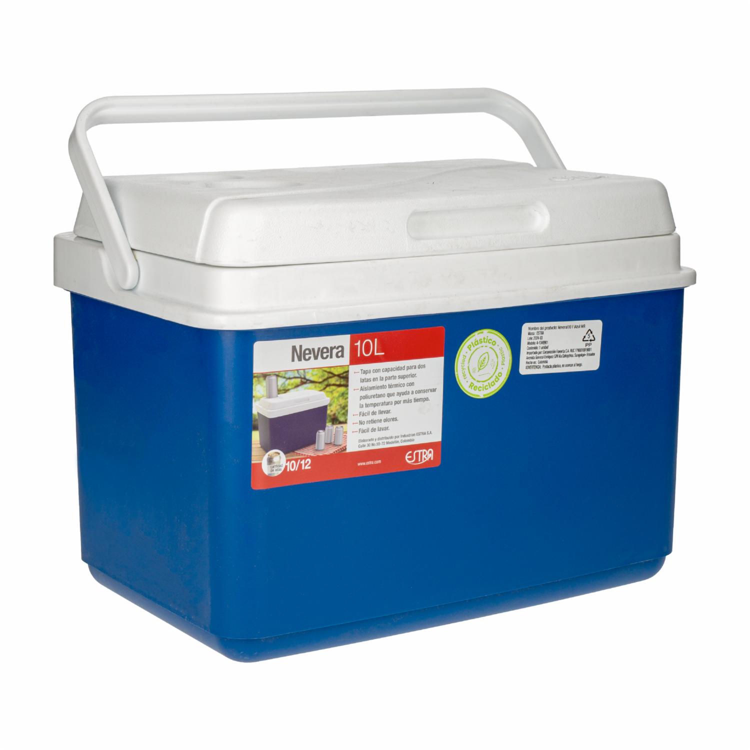 Cooler De Plástico Color Azul ESTRA 10 L