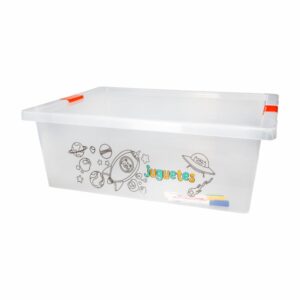 Caja Organizadora Con Broches Color Naranja Galaxia ESTRA 37 Litros