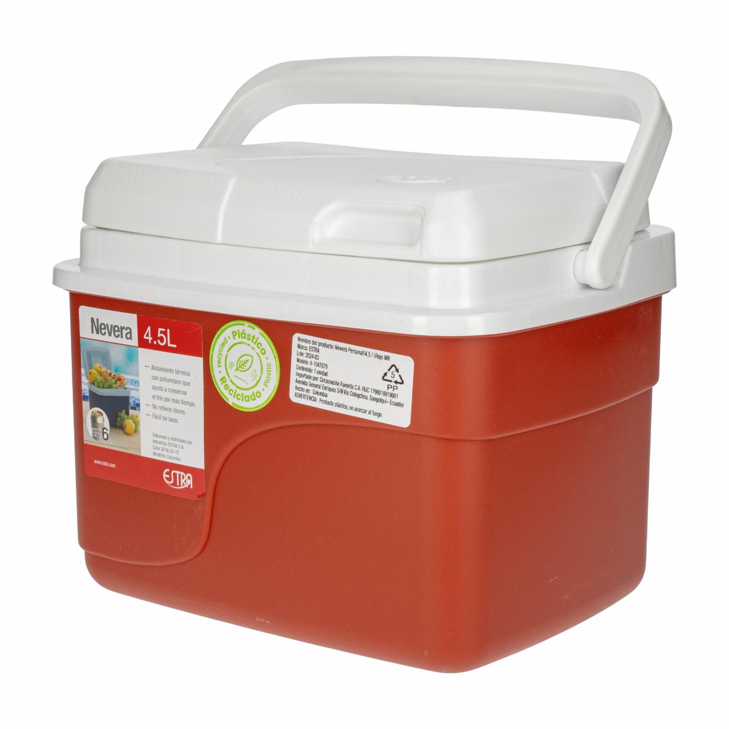 Cooler De Plástico Color Rojo ESTRA 4,5 L - Imagen 2