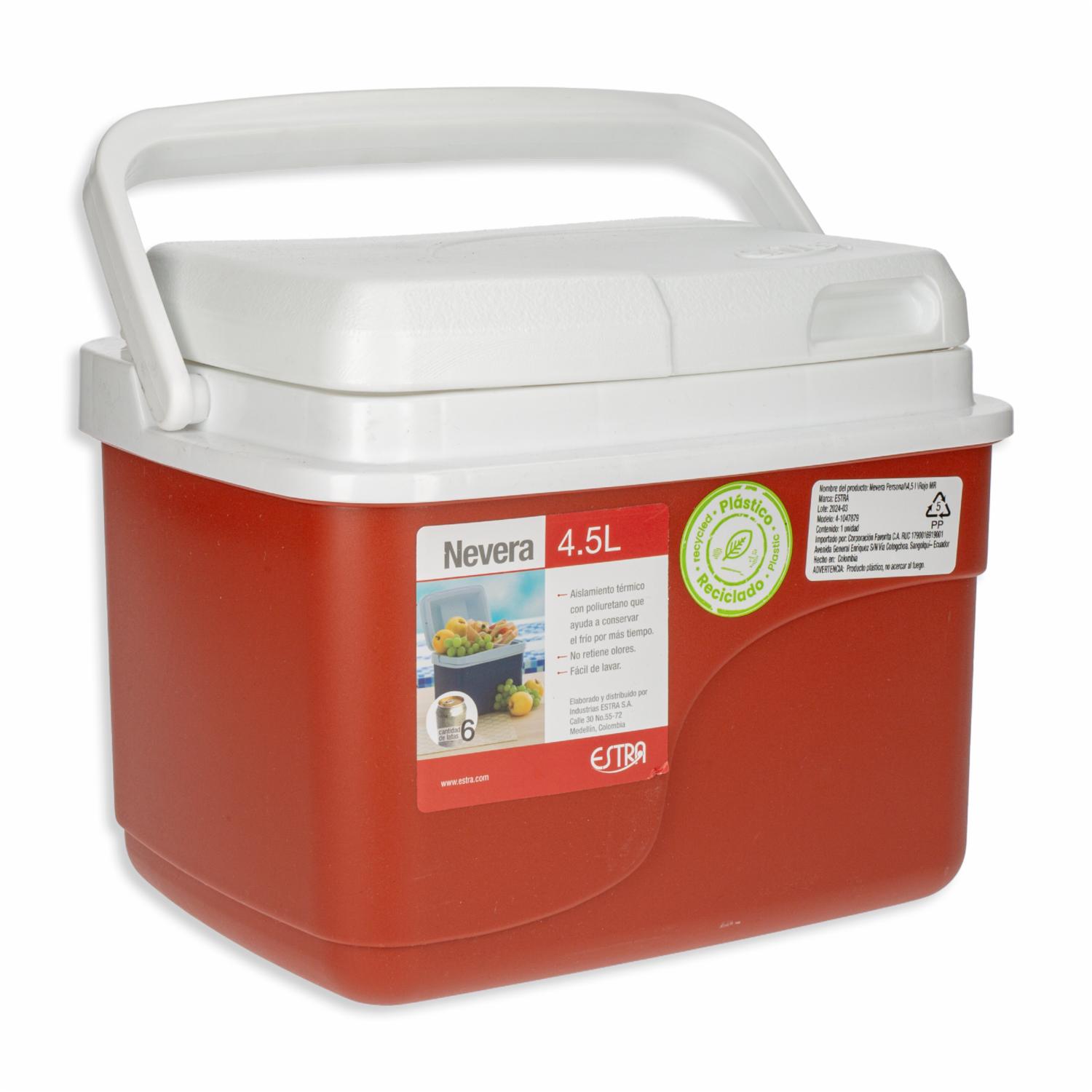 Cooler De Plástico Color Rojo ESTRA 4,5 L - Imagen 3