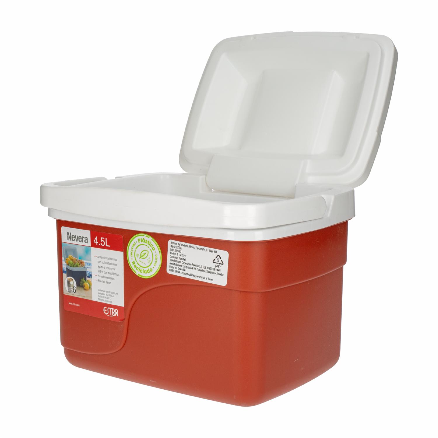 Cooler De Plástico Color Rojo ESTRA 4,5 L - Imagen 4