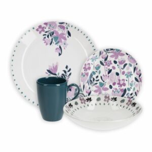 Vajilla 16 Piezas  Redonda CORONA Jardin