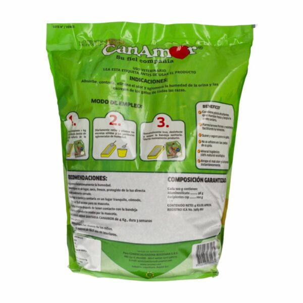 Arena Para Gatos Sanitaria CANAMOR 4 KG - Imagen 2
