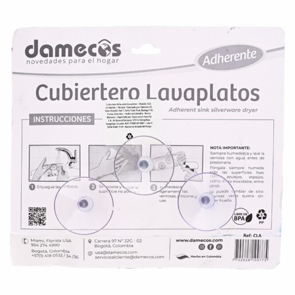 Cubiertero Lavaplatos Adherente DAMECOS Unidad - Imagen 2