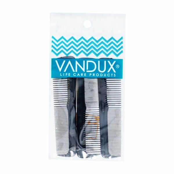 Peine De Cabello Negro De Bolsillo VANDUX X3Uds