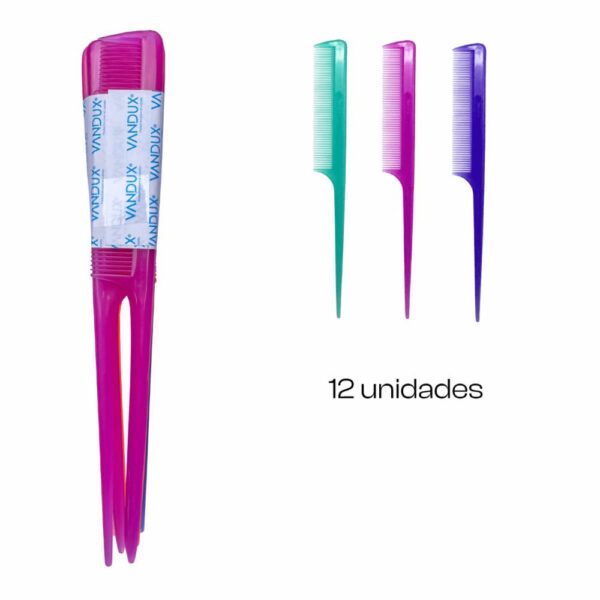 Peinillas De Cabello Un Solo Diente Diseño Cola De Ratón VANDUX X12 Uds - Imagen 2