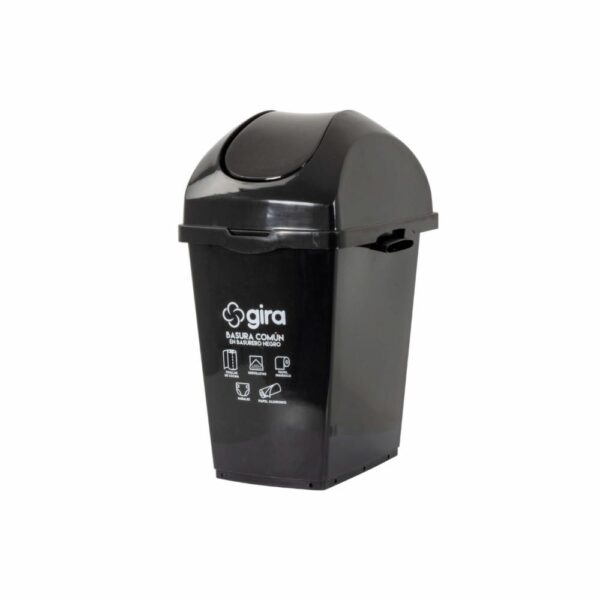Papelera Gira Negra Tapa Vaivén NOVEDADES 27 L