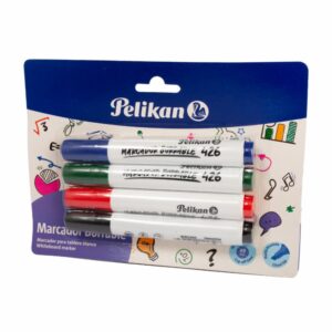 Marcadores De Pizarra Borrable Color Negro, Azul Verde, Rojo PELIKAN Pack X 4 Uds