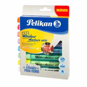 Marcadores Borrables 600 Para Vidrio Colores Surtidos PELIKAN X 8 Uds