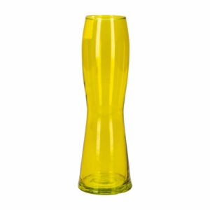 Florero Jade Traslucido Amarillo OTUN 19 X 6  Cm